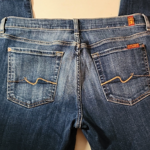 7 For All Mankind Denim - 7 For All Mankind Blue Skinny Jeans with Vintage Fade